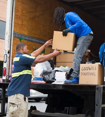 Workers collecting Goodwill Donations