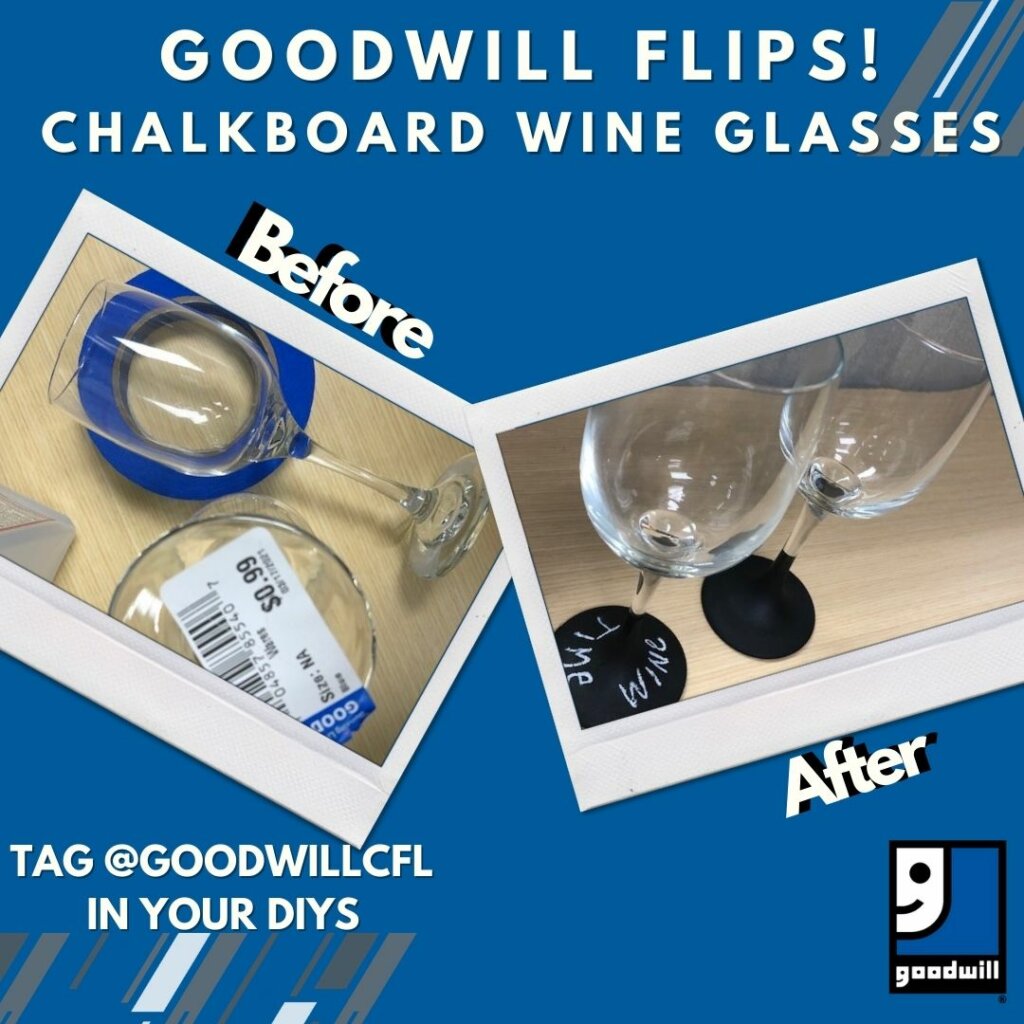 Goodwill Flips: Chalkboard Wine Glasses