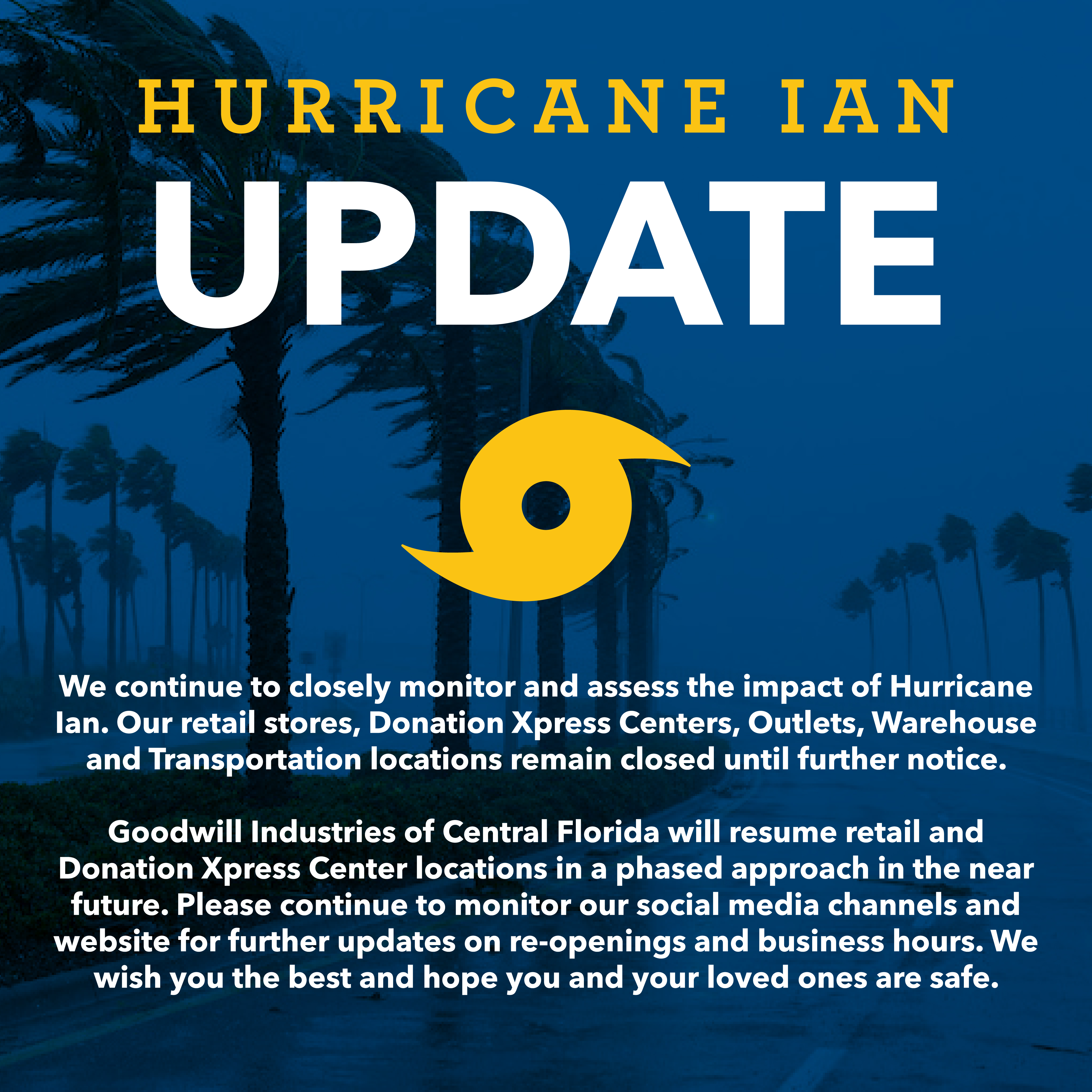 closes some warehouses in Florida as Hurricane Ian approaches