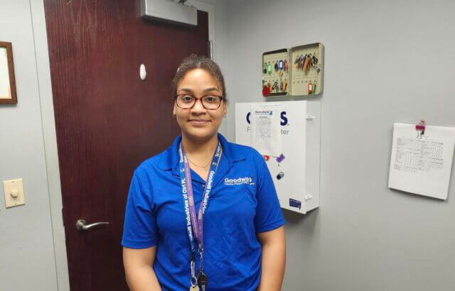 Jasmine at her Goodwill store