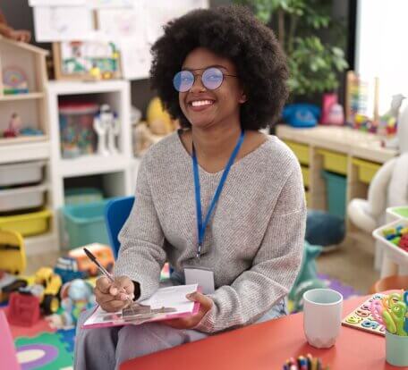 preschool teacher in classroom